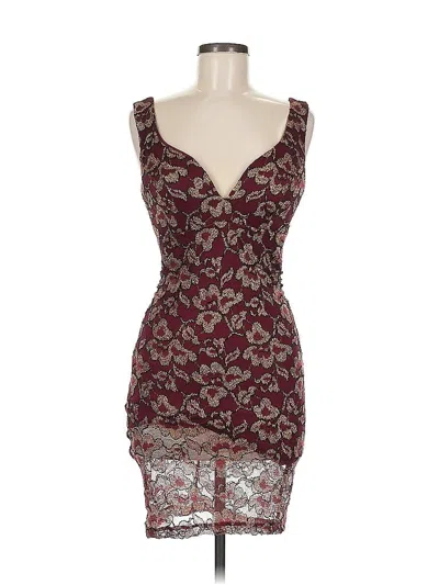 Pre-owned Honey And Rosie Cocktail Dress In Burgundy