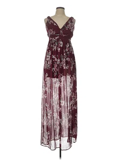 Pre-owned Honey And Rosie Cocktail Dress In Burgundy