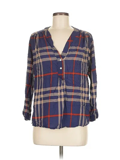 Pre-owned Honey Belle 3/4 Sleeve Button Down Shirt In Blue