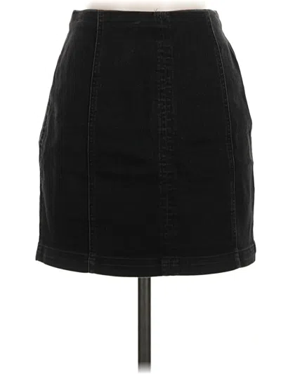 Pre-owned Honey Belle Denim Skirt In Black