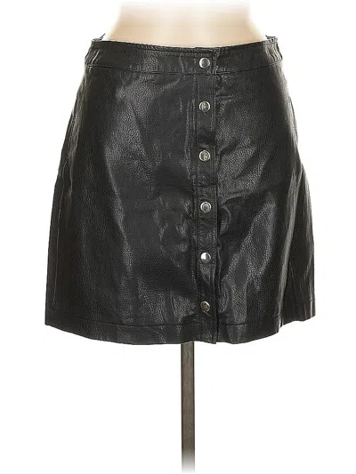 Pre-owned Honey Belle Faux Leather Skirt In Black