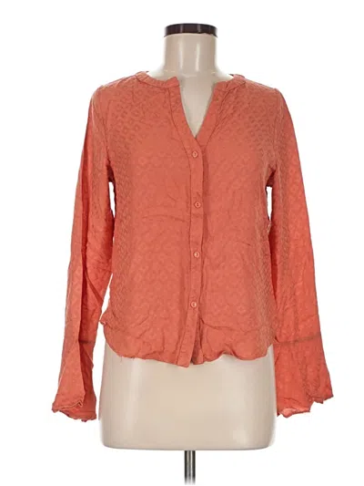 Pre-owned Honey Belle Long Sleeve Blouse In Orange