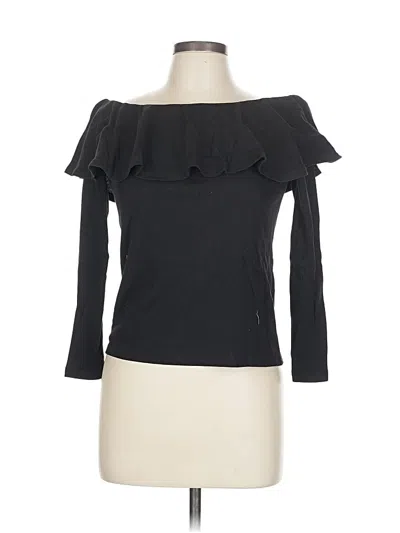 Pre-owned Honey Belle Long Sleeve Top Black Off The Shoulder Neckline Tops