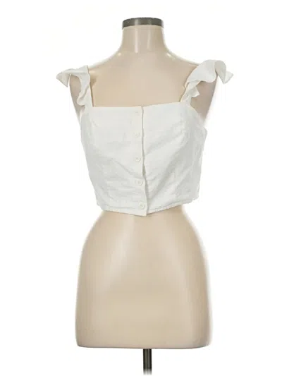 Pre-owned Honey Belle Sleeveless Blouse In White