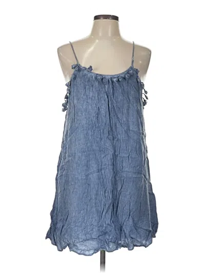 Pre-owned Honey Belle Tank Top Blue Halter Neckline Tops