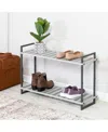 Honey Can Do 2-tier Tubular Metal Shoe Rack In Grey