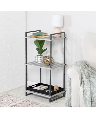 Honey Can Do 3-tier Tubular Metal Shelf In Grey