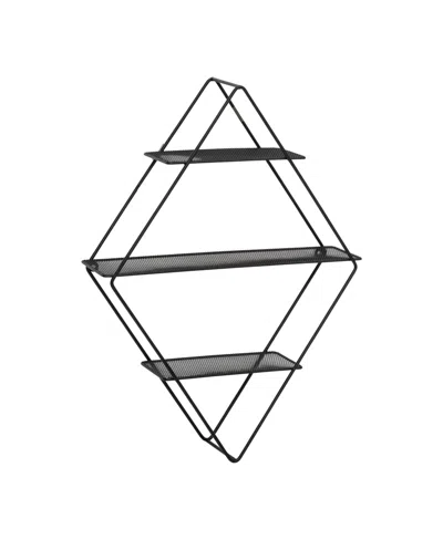 Honey Can Do Diamond Shaped 3 Tier Decorative Metal Wall Shelf In Black
