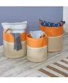 Honey Can Do Paper Straw Nesting Baskets With Handles, Set Of 3 In Natural