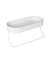 Honey Can Do Towel Bar And Oval Top Tray With Wall Mounted Bathroom Shelf In White