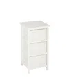 Honey Can Do Wooden Frame Woven Fabric Small Storage Cabinet Drawers In White