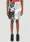 Honey Fucking Dijon Abstract-print Bermuda Shorts In White