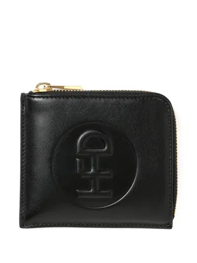 Honey Fucking Dijon Logo-debossed Zip-fastening Wallet In Black