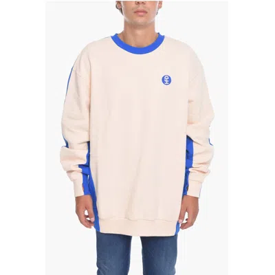 Honey Fucking Dijon Two-tone Fleeced Cotton Crew-neck Sweatshirt In Neutral