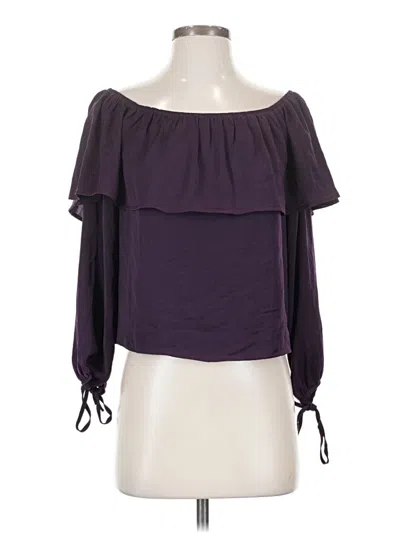 Pre-owned Honey Punch 3/4 Sleeve Blouse In Purple