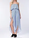 Honey Punch All Aboard Striped Jumpsuit In Blue In Blue