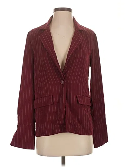 Pre-owned Honey Punch Blazer Jacket In Burgundy