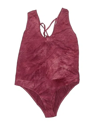 Pre-owned Honey Punch Bodysuit In Burgundy