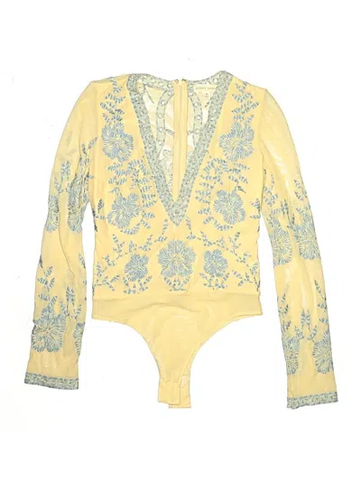 Pre-owned Honey Punch Bodysuit In Yellow