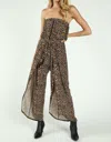 Honey Punch Born To Be Wild Leopard Jumpsuit In Brown Multi In Brown