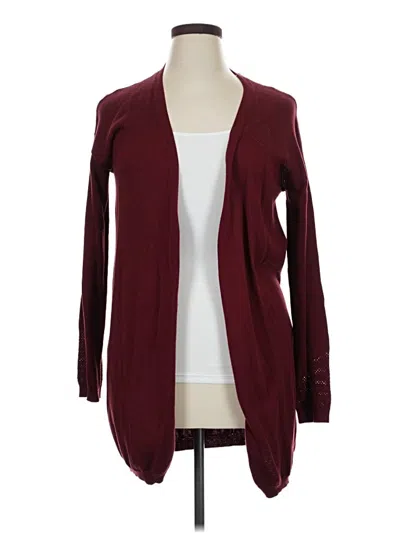 Pre-owned Honey Punch Cardigan Sweater In Burgundy