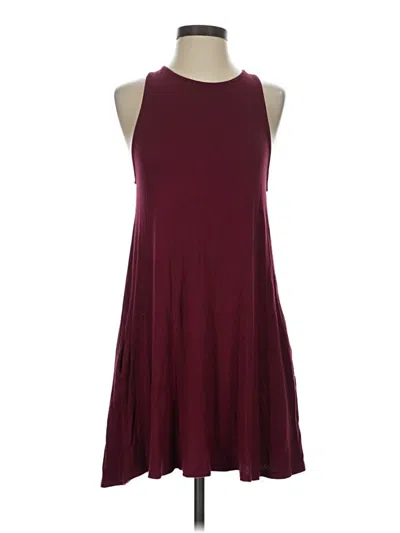 Pre-owned Honey Punch Casual Dress In Burgundy