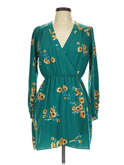 Pre-owned Honey Punch Casual Dress In Teal