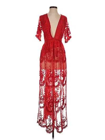 Pre-owned Honey Punch Cocktail Dress In Red