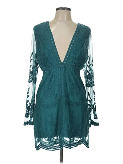 Pre-owned Honey Punch Cocktail Dress In Teal