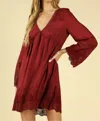 Honey Punch Heaven's Touch Lace Dress In Wine