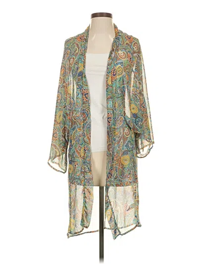 Pre-owned Honey Punch Kimono In Blue
