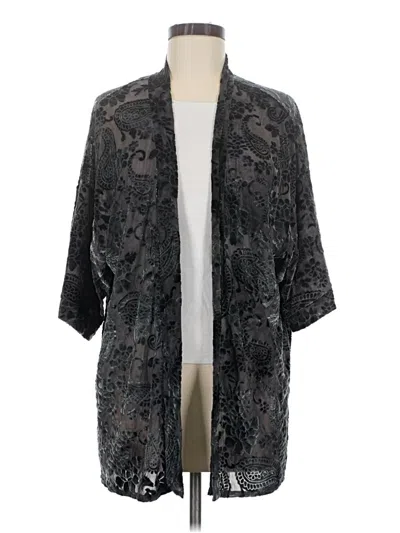 Pre-owned Honey Punch Kimono In Gray