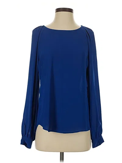 Pre-owned Honey Punch Long Sleeve Blouse In Blue
