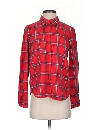 Pre-owned Honey Punch Long Sleeve Button Down Shirt In Red
