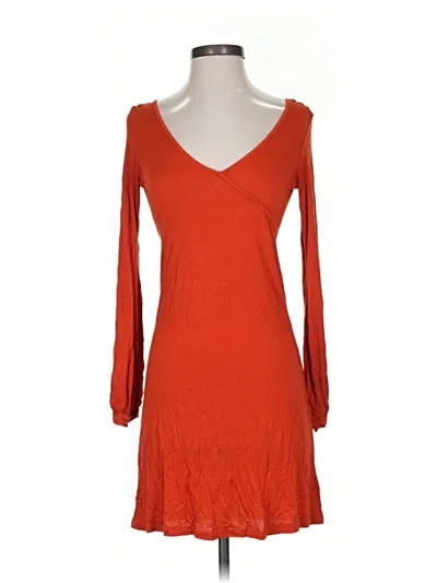 Pre-owned Honey Punch Long Sleeve Top Orange Sweetheart Neckline Tops