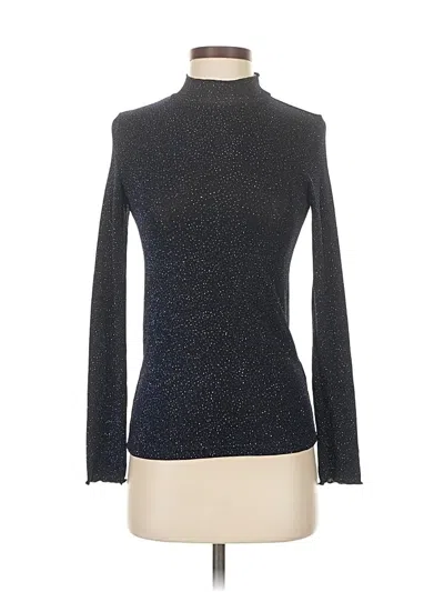 Pre-owned Honey Punch Long Sleeve Top Silver Turtleneck Tops