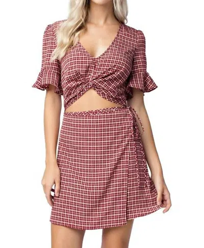 Honey Punch Picture Perfect Mini Dress In Red In Burgundy