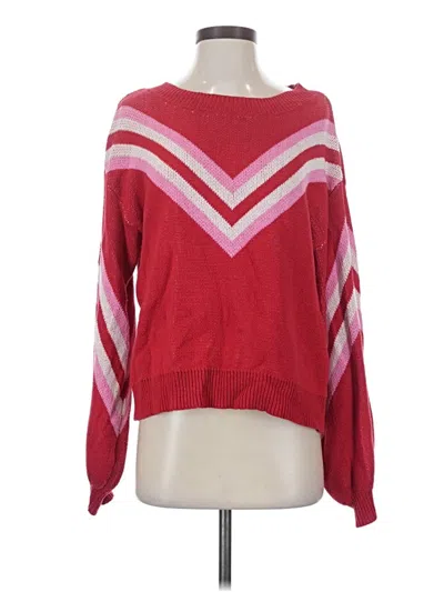 Pre-owned Honey Punch Pullover Sweater In Red