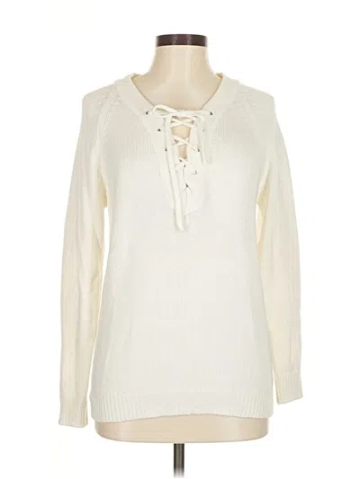 Pre-owned Honey Punch Pullover Sweater In White