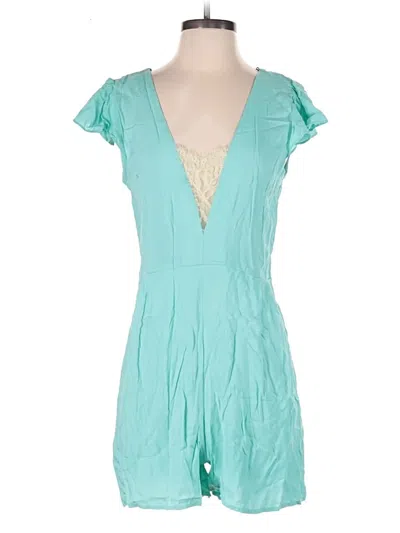 Pre-owned Honey Punch Romper In Blue