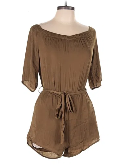 Pre-owned Honey Punch Romper In Brown