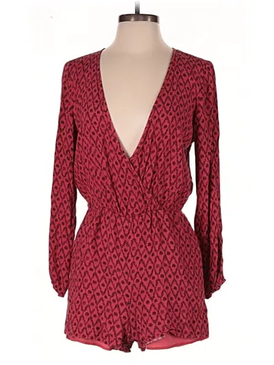 Pre-owned Honey Punch Romper In Burgundy