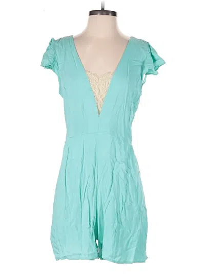 Pre-owned Honey Punch Romper In Teal
