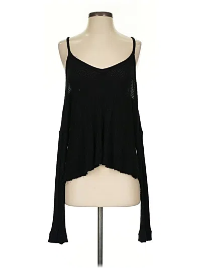 Pre-owned Honey Punch Sleeveless Top Black Halter Neckline Tops