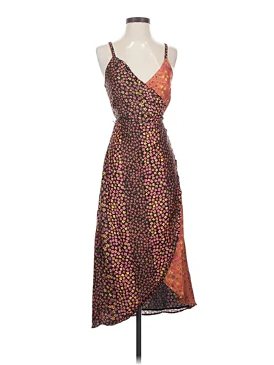 Pre-owned Honey Punch Sleeveless Top Brown Halter Neckline Tops