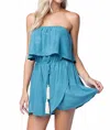 Honey Punch Strapless Two-tier Wrap Dress In Seafoam In Green