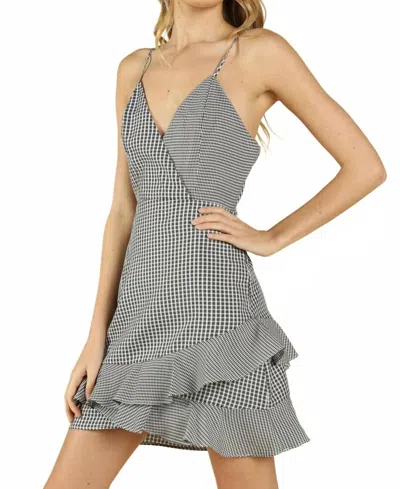 Honey Punch Sweet & Sassy Ruffle Dress In Black In Gray