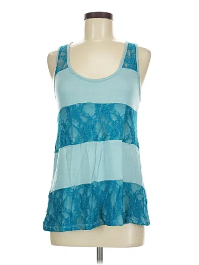 Pre-owned Honey Punch Tank Top Blue Halter Neckline Tops