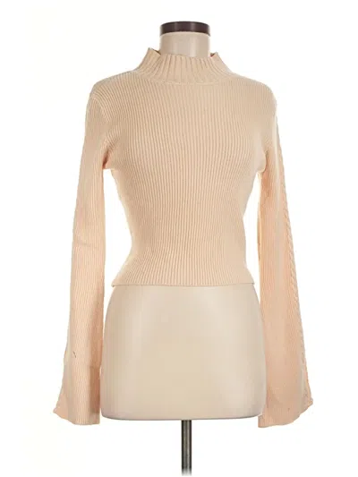 Pre-owned Honey Punch Turtleneck Sweater In Tan