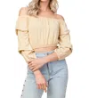 Honey Punch Wild Child Crop Top In Honey In Gold